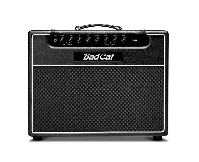 A black Bad Cat Amplifiers Cub Combo 1x12 30W 1 Channel Amp on a white background.