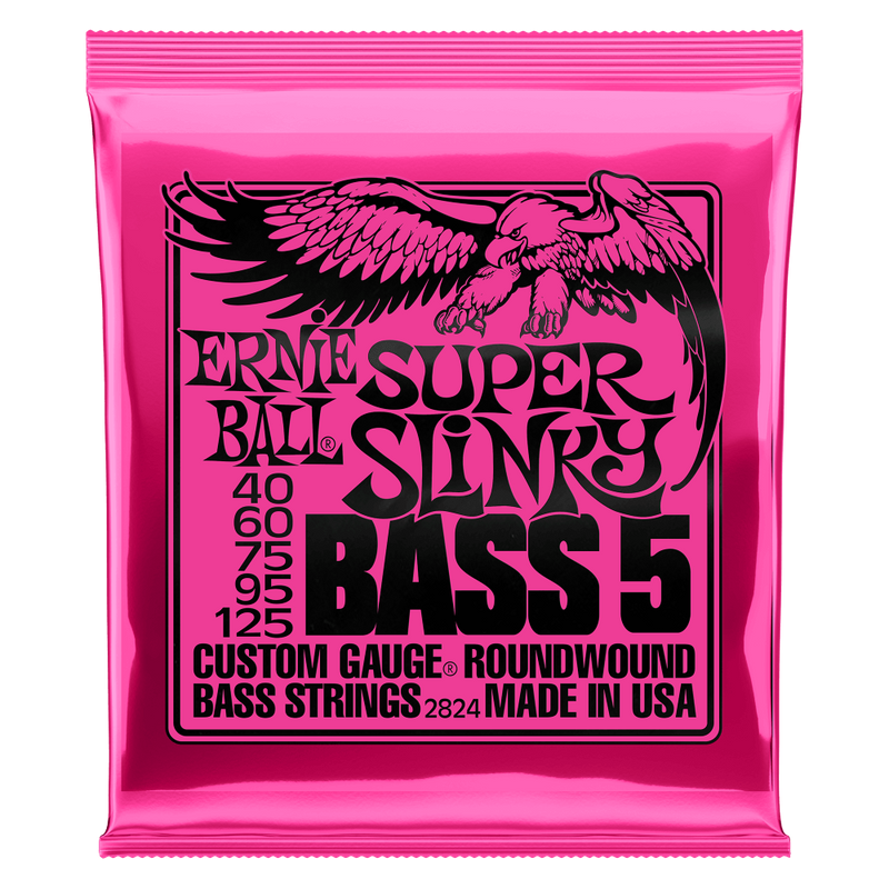 Ernie Ball 2824 Super Slinky Nickel Wound 5-String Electric Bass Strings.