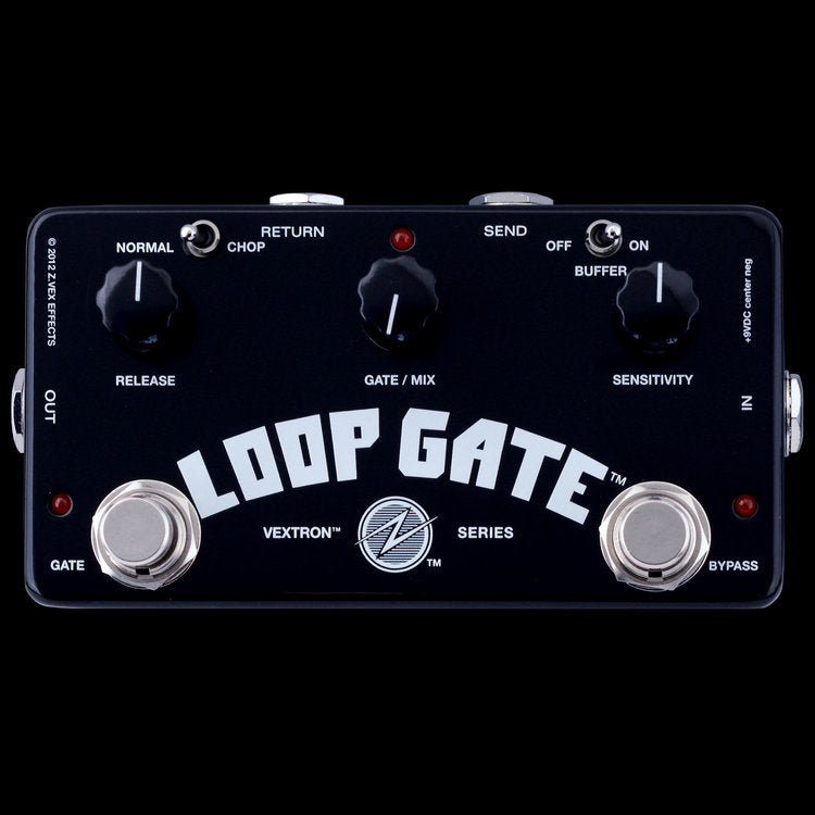 The ZVEX Effects Loop Gate is a black audio gate pedal.