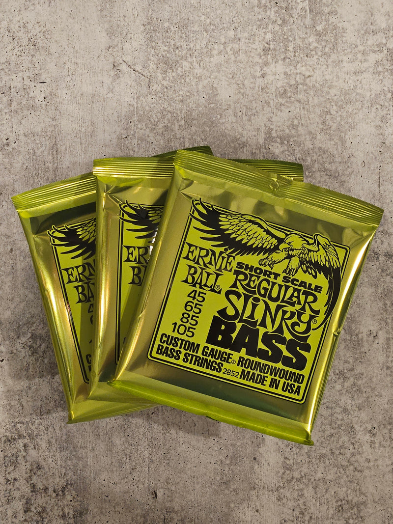 Ernie Ball 2852 Regular Slinky Nickel Wound Short Scale Electric Bass Strings 45-105 Gauge 3 PACKS