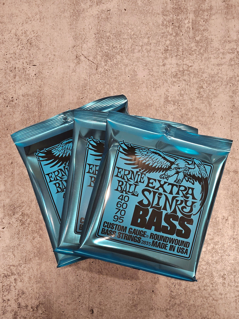 3 PACKS Ernie Ball 2835 Extra Slinky Nickel  Electric Bass Strings 40-95