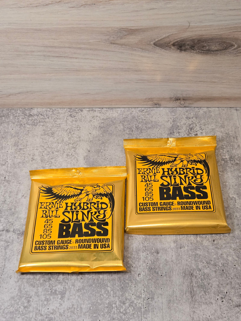 2 PACKS Ernie Ball 2833 Hybrid Slinky Nickel  Electric Bass Strings 45-105