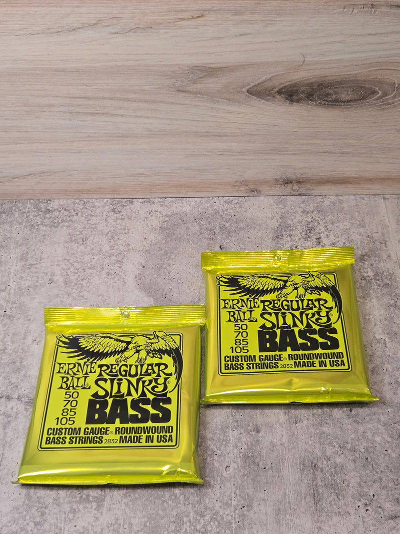 2 PACKS Ernie Ball 2832 Regular Slinky Nickel Electric Bass Strings 50-105