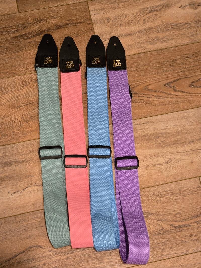 LOT OF 4 Ernie Ball Poly Pro Straps Green Blue Pink & Purple