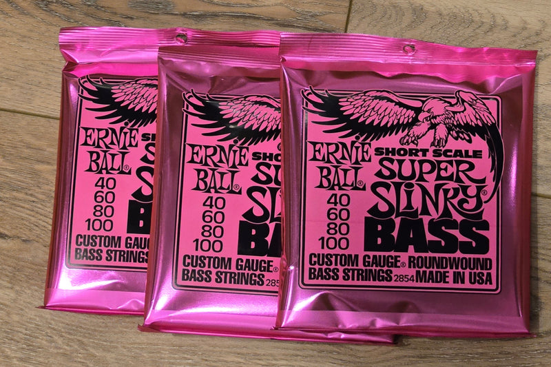 3 PACKS  Ernie Ball 2854 Super Slinky Nickel Wound Short Scale Electric Bass 40-100