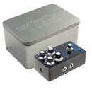 A black and blue Laney Black Country Customs The '85 Bass Octave Pedal Tri Mode with four knobs.