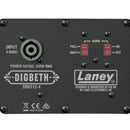 A powerful Laney Digbeth 212 500 Watt 4 Ohm Bass Cabinet 2x12, featuring a black cabinet with a logo on it.