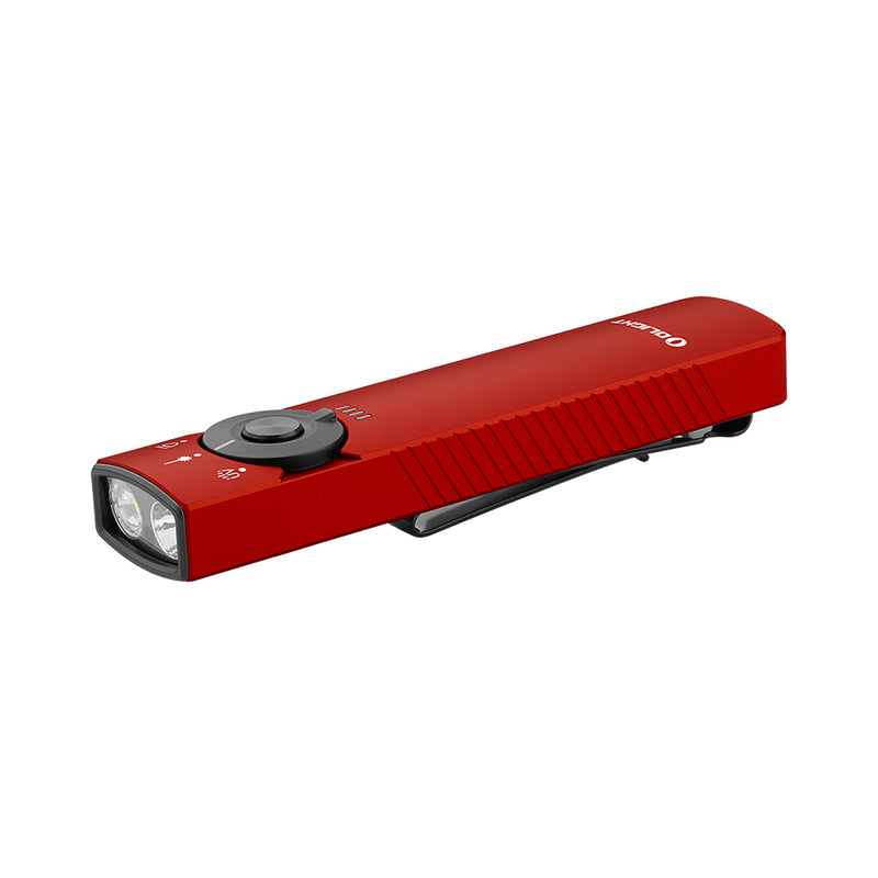 Olight Arkfeld Pro Red Flat Flashlight with LED Light UV and Laser