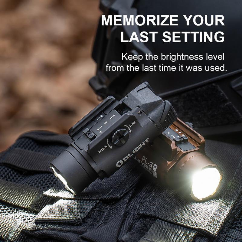 Olight PL-3R Valkyrie Rechargeable Rail Mounted Tactical Light Black