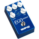 A Wampler Ego Compressor V2 guitar pedal with four knobs on it, offering control over compressor and sustain effects.