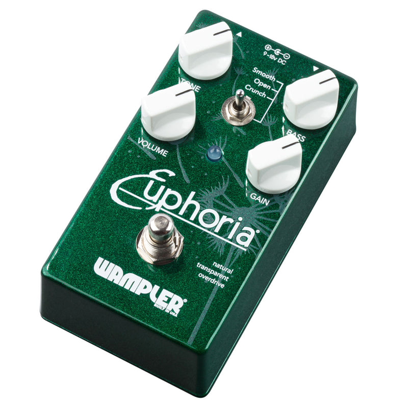 Wampler Euphoria V2 Overdrive offers versatility and transparency while delivering the ultimate euphoric experience.