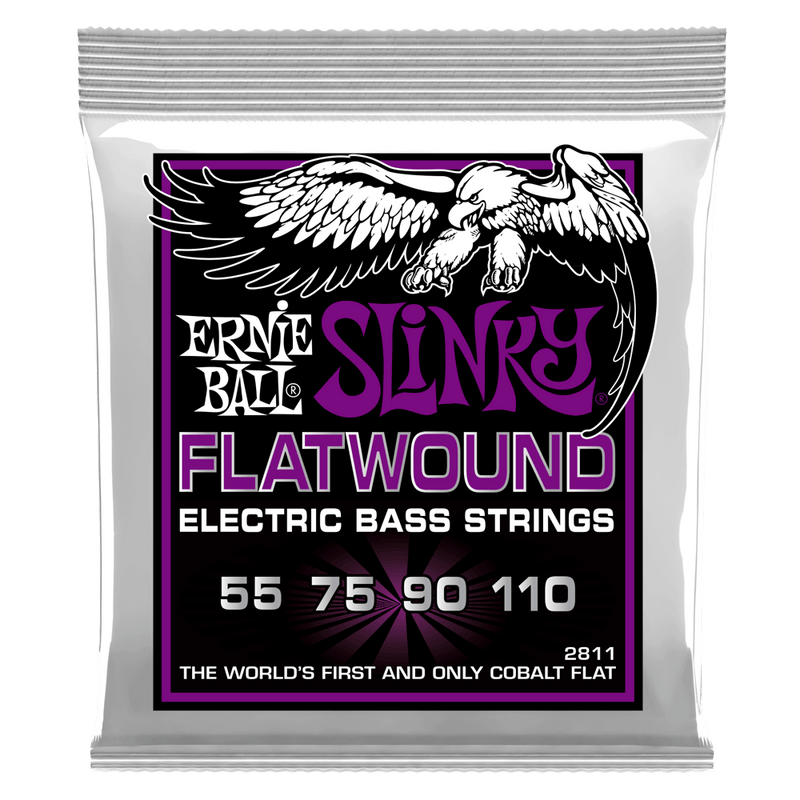 Ernie Ball 2811 POWER SLINKY COBALT FLATWOUND electric bass strings.