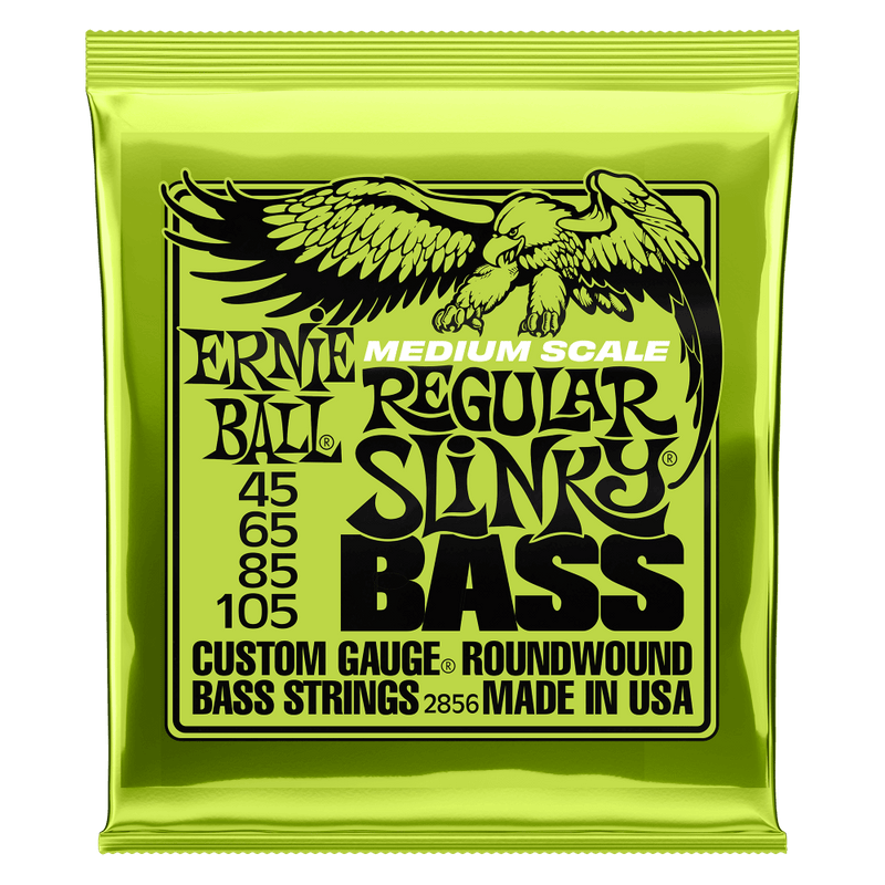 Ernie Ball 2856 Regular Slinky Nickel Wound Medium Scale Electric Bass Strings 45-105 Gauge