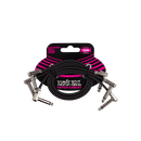 A pack of Ernie Ball 6222 Flat Ribbon Patch Cable 12in - Black - 3 Pack 12" patch cables.