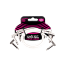 A 3 pack of Ernie Ball 6386 Flat Ribbon Patch Cable 12in - White - 3 Pack 12" in a package.