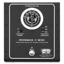 The Tone King Ironman II Mini Amp Attenuator, a 30-watt attenuator, is shown in black and white.