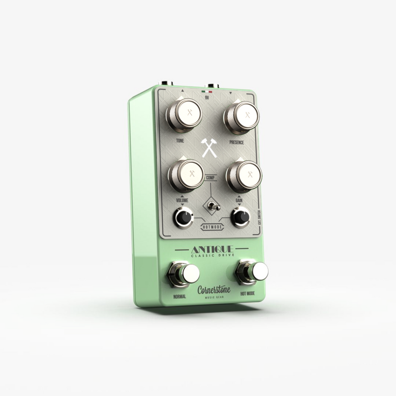 surf guitar pedal Cornerstone Antique V3 Classic Drive Pedal Surf Green