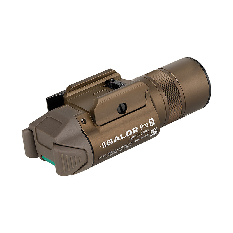 Olight Baldr Pro R Rechargeable Tactical Light with Green Laser Desert Tan