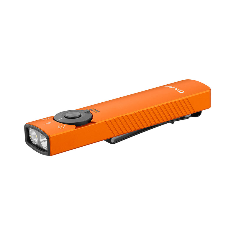 Olight Arkfeld Pro Orange Flat Flashlight with LED Light UV and Laser