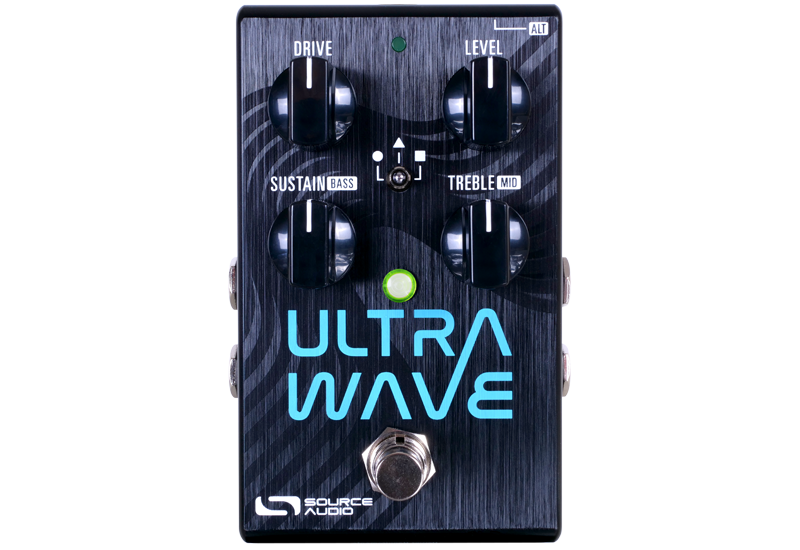 The Source Audio Ultra Wave Multiband Distortion Lab guitar effect pedal is shown on a white background.