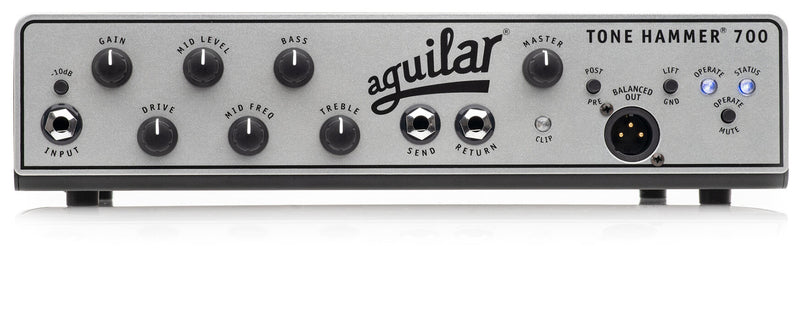 Guillaume T20 guitar amplifier with lightweight design => Aguilar Tone Hammer 700 TH700 Bass Amp Head by Aguilar with lightweight design.