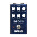 The Wampler Ego 76 Compressor Pedal is a blue pedal with four knobs on it.