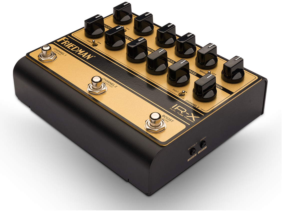 friedman preamp pedal IR-X Dual Tube High Voltage DI & IR Ikea Hack: „VATTENKAR“ als rackPositionFr:Avant et porte-bagages Color:XPac Cayenne Controls per channel