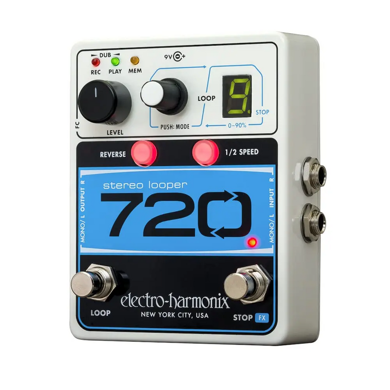 The Electro-Harmonix 720 Stereo Looper is a versatile looping tool with extended recording time.