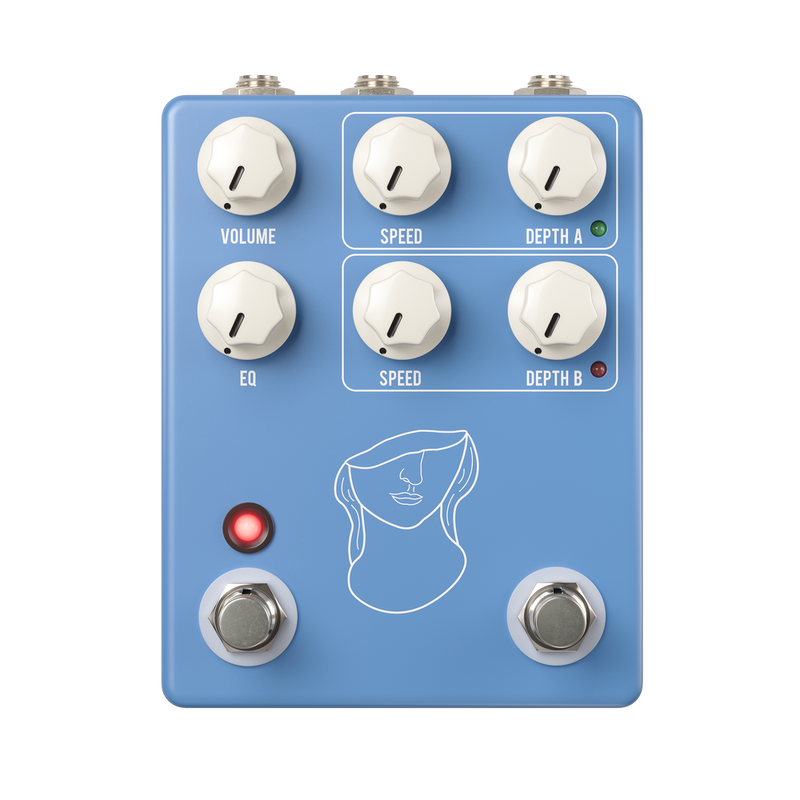 The JHS Artificial Blonde Madison Cunningham Signature Vibrato Pedal is a modulation pedal that features buttons and knobs to create a versatile and foundational sound.