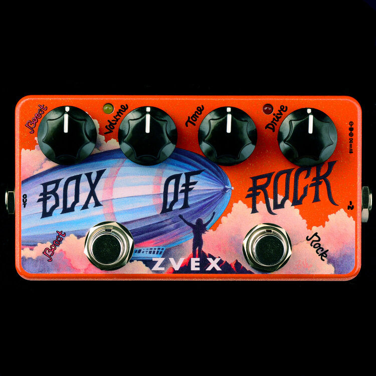 Description: The ZVEX Effects Vexter Box of Rock pedal is displayed against a black background.