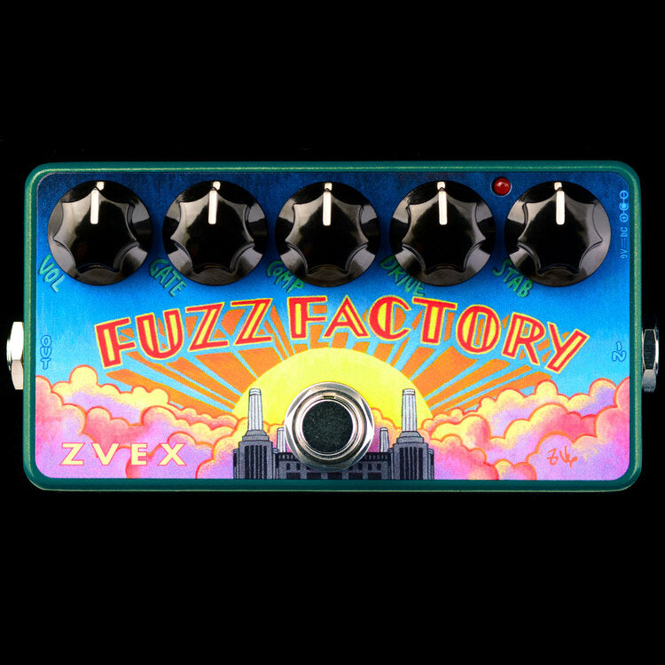 Description: The ZVEX Effects Vexter Fuzz Factory is known for its intermodulating oscillations and octave-like fuzz, producing radically fuzzy sounds.