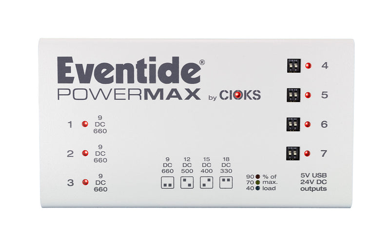 The Eventide PowerMax V2 Pedalboard Power Supply is shown on a white background.