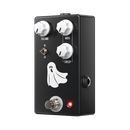 The JHS Haunting Mids Preamp EQ is a black pedal with white buttons that delivers a haunting mids tone and features a sweepable-Mids EQ preamp for a scary good tone.