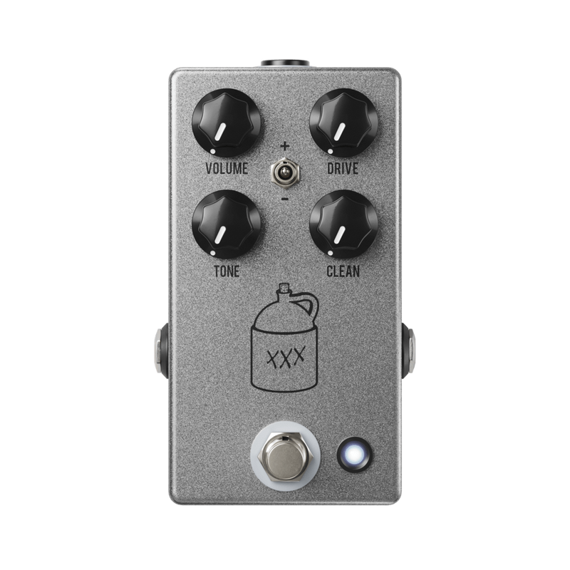 A JHS Moonshine V2 Overdrive pedal with four knobs, adding character and attitude to your sound.