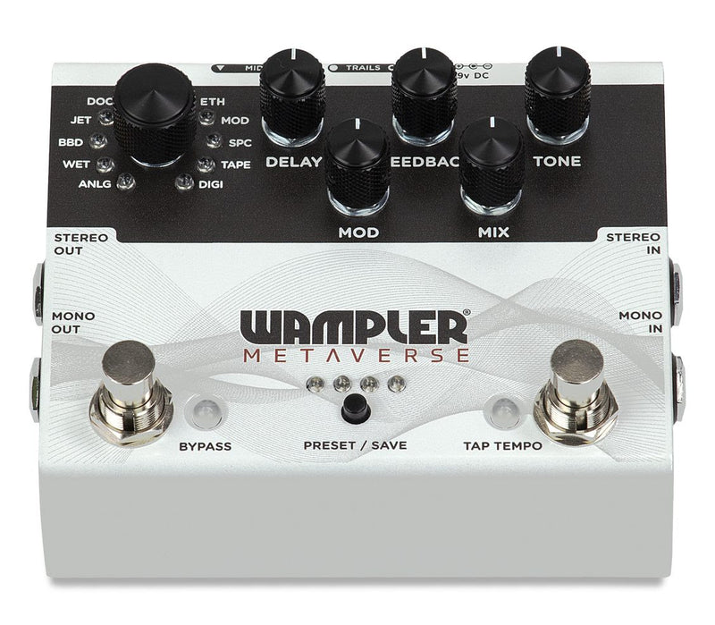 The Wampler Metaverse Multi-Delay guitar effect pedal offers a versatile range of effects in a compact design. With its DSP multi-delay technology, users can create unique and atmospheric sounds. Additionally, the MIDI.